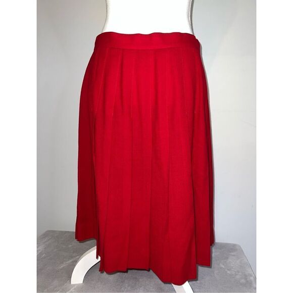 Women’s 100% Wool Red Vintage Midi Skirt - Picture 3 of 7